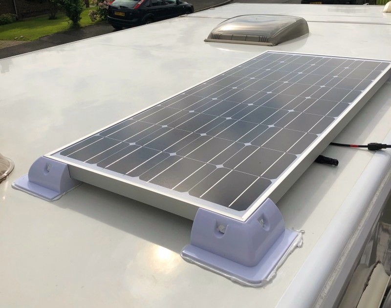 solar panels mounted motorhome