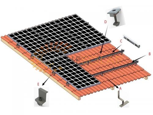 Tile Roof Solar Mounting System,PV Ballast Mounting System,Adjustable
